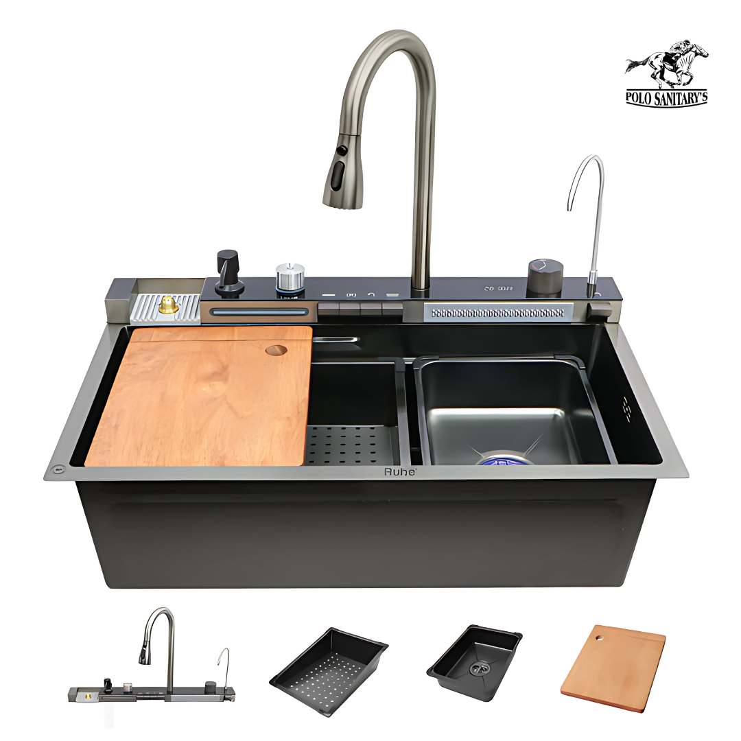 5 button piano kitchen sink waterfall